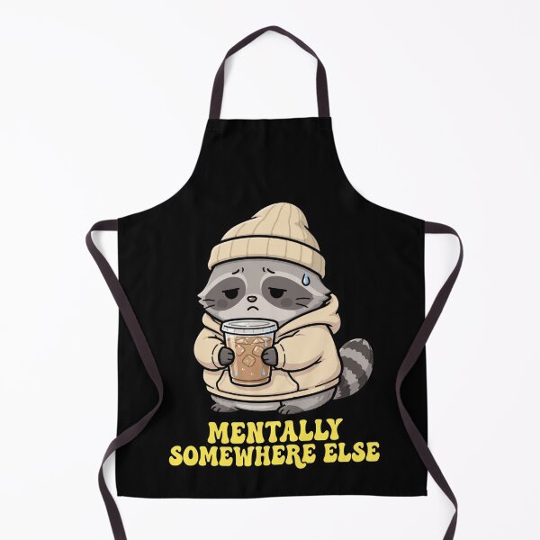 Item preview, Mentally Somewhere Else Cute Anxious Raccoon Iced Coffee Funny Sticker designed and sold by Fulaly.