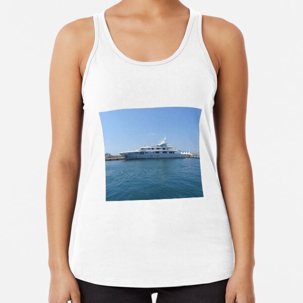 Cannes Luxury Yacht tranquil Mediterranean retreat Racerback Tank Top