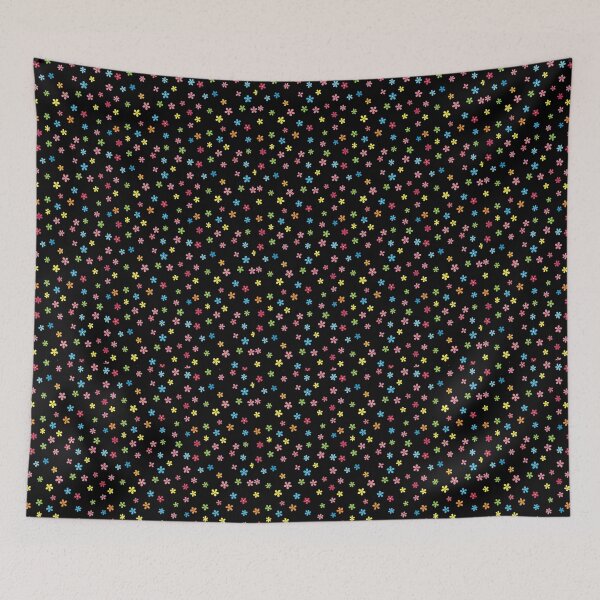 Item preview, Colorful Tiny Flowers Pattern on Black Background | Cute Floral Design designed and sold by joy-Moons.