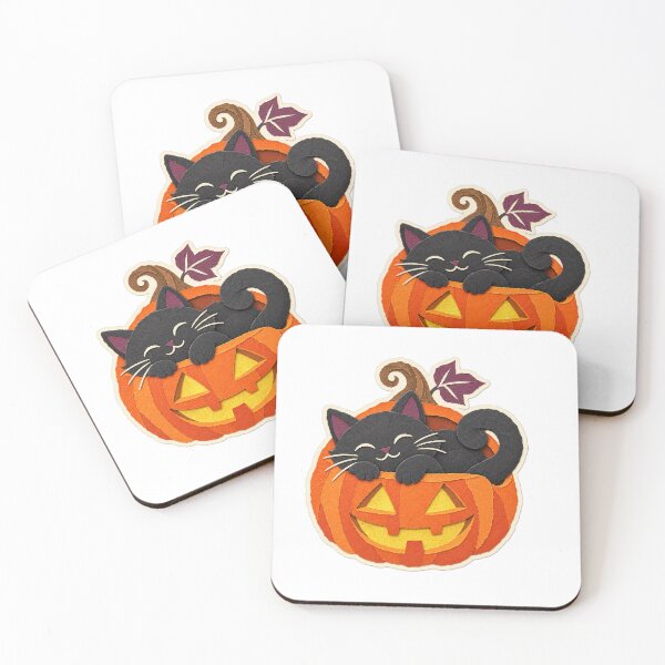 Item preview, Black Cat Asleep in a Halloween Jack O Lantern designed and sold by eignvalue.