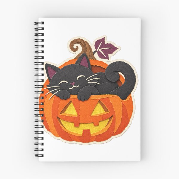 Item preview, Gato negro dormido en una calabaza de Halloween designed and sold by eignvalue.