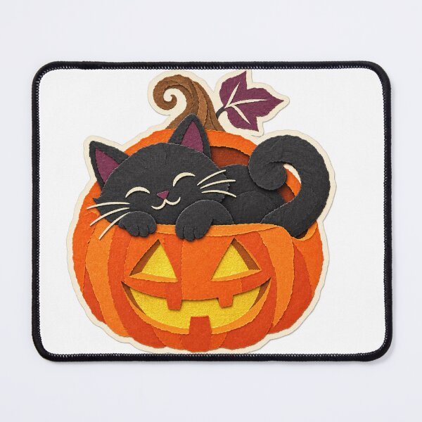Item preview, Black Cat Asleep in a Halloween Jack O Lantern designed and sold by eignvalue.