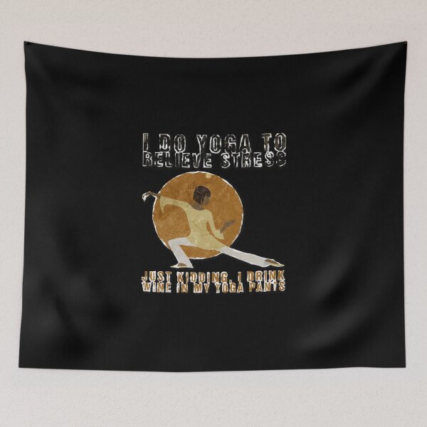 Item preview, Yoga Lover and Wine Gift For Yoga Instructors Funny Meme Quote designed and sold by djpraxis.