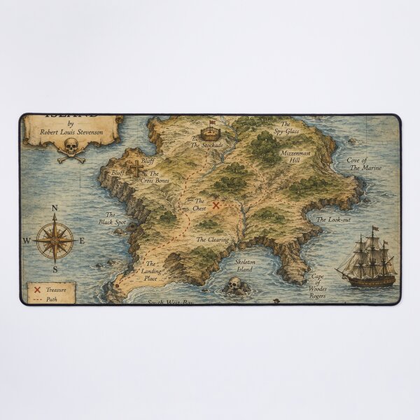 Item preview, Treasure Island Map Print, Vintage Literary Map, Robert Louis Stevenson Art for Book Lovers designed and sold by RickE.