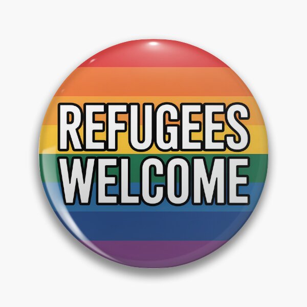 Item preview, Refugees Welcome - Left Politics Migration Sticker designed and sold by LoFizzy.