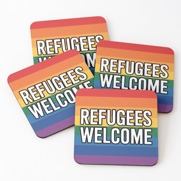 Item preview, Refugees Welcome - Left Politics Migration Sticker designed and sold by LoFizzy.