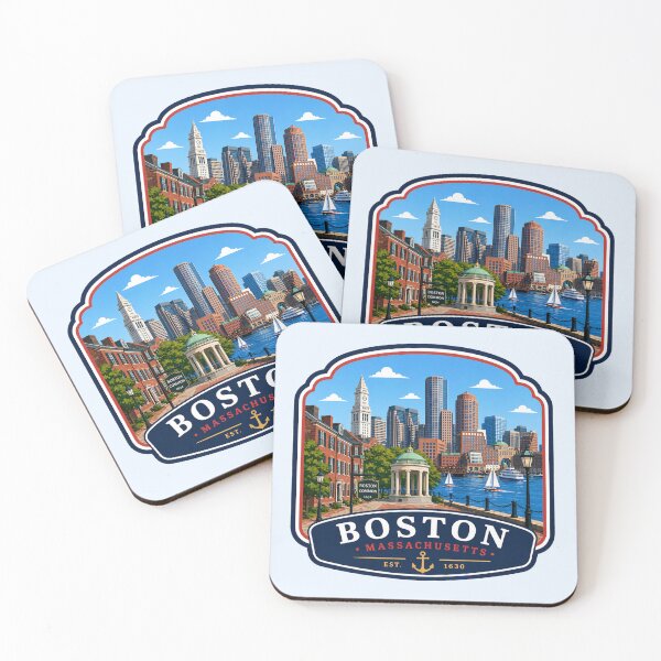 Item preview, Boston, Massachusetts - Harbor, Skyline Historic Waterfront designed and sold by Myra365Art.