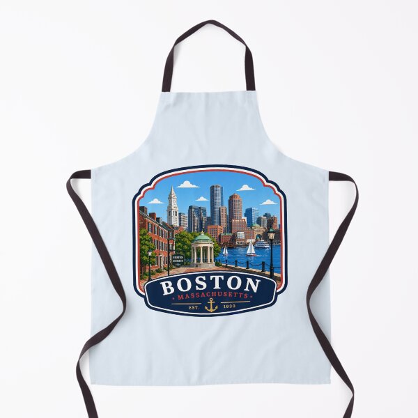 Item preview, Boston, Massachusetts - Harbor, Skyline Historic Waterfront designed and sold by Myra365Art.