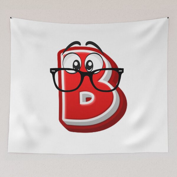 Item preview, Cute Cartoon Initial B Intelligent Nerd Emotion with glasses designed and sold by ImaginARTDesign.