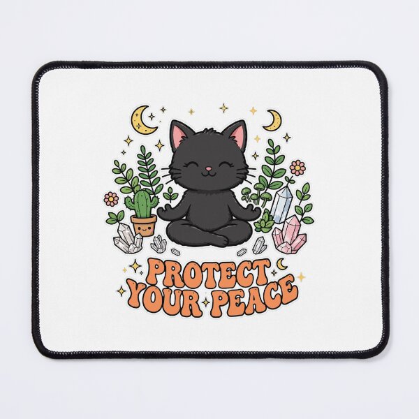 Item preview, Protect Your Peace - Black Cat Meditation Crystals Self Care Yoga designed and sold by FBA.