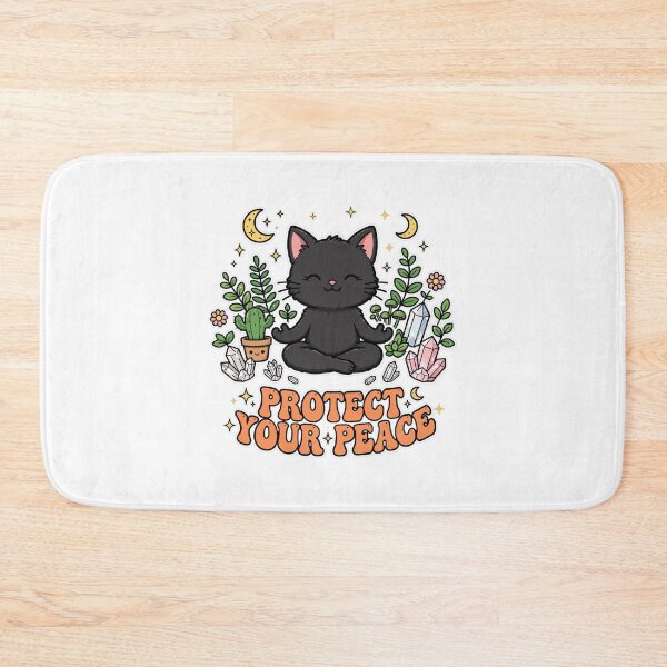 Item preview, Protect Your Peace - Black Cat Meditation Crystals Self Care Yoga designed and sold by FBA.