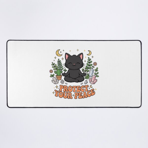 Item preview, Protect Your Peace - Black Cat Meditation Crystals Self Care Yoga designed and sold by FBA.