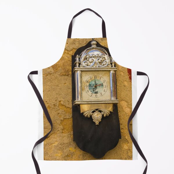 Item preview, Vintage Ornate Wall Clock Mounted on Weathered Stone Wall With Silver Details and Nostalgic Charm designed and sold by Nmallia.