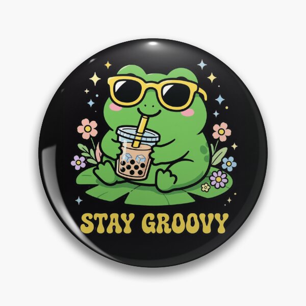 Item preview, Stay Groovy Frog Funny Boba Tea Frog Sunglasses Cute Sticker designed and sold by Fulaly.