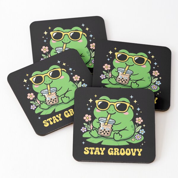 Item preview, Stay Groovy Frog Funny Boba Tea Frog Sunglasses Cute Sticker designed and sold by Fulaly.