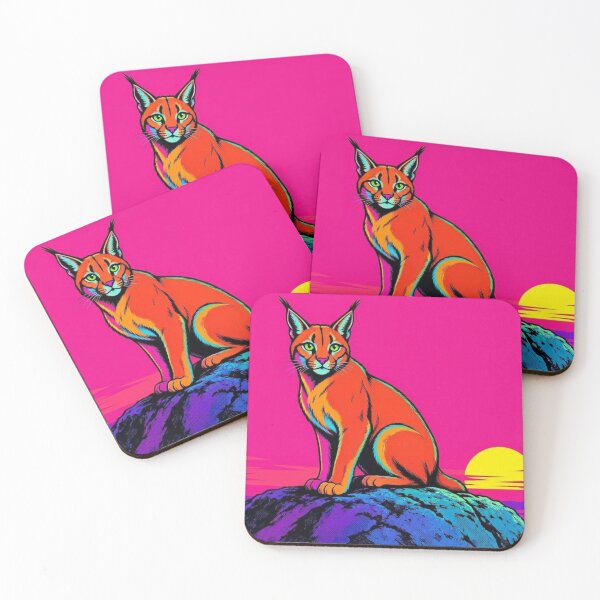 Item preview, Neon Caracal – Vibrant Wild Cat Artwork designed and sold by Dogandesighn.