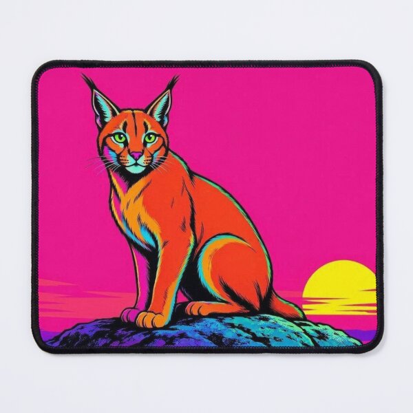 Item preview, Neon Caracal – Vibrant Wild Cat Artwork designed and sold by Dogandesighn.
