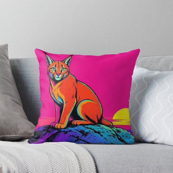 Item preview, Neon Caracal – Vibrant Wild Cat Artwork designed and sold by Dogandesighn.