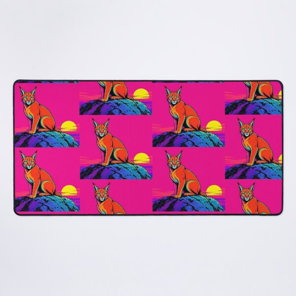 Item preview, Neon Caracal – Vibrant Wild Cat Artwork designed and sold by Dogandesighn.