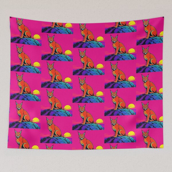Item preview, Neon Caracal – Vibrant Wild Cat Artwork designed and sold by Dogandesighn.