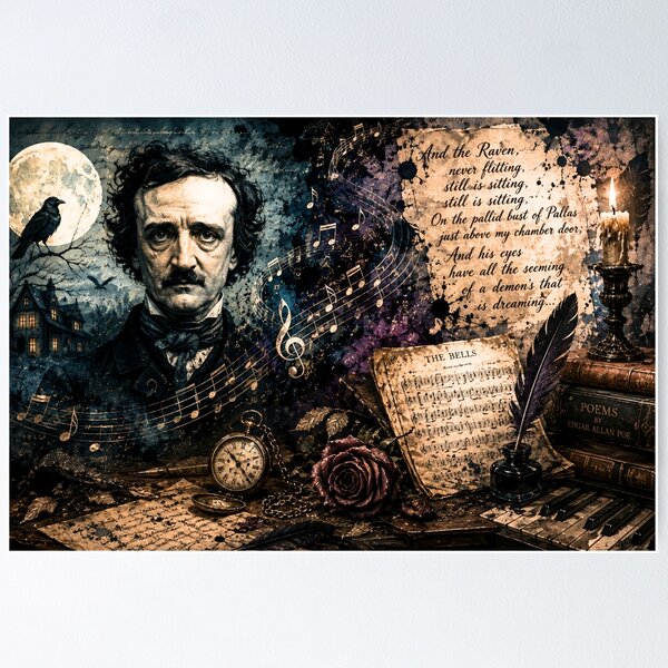 Item preview, Edgar Allan Poe – The Music of Darkness designed and sold by Edenglow Prints & Peculiars.
