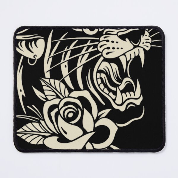 Item preview, Trad Tiger And Rose Tattoo Style designed and sold by nanakoe.