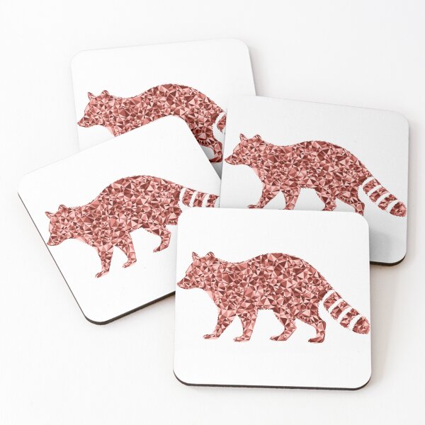 Item preview, Raccoon Red Triangular Mosaic Silhouette Design designed and sold by DymondDesigns.