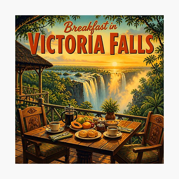 Item preview, Victoria Falls Zimbabwe at Breakfast - Scenic Travel Destinations designed and sold by LSVart.
