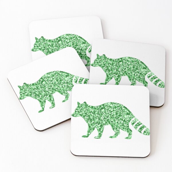 Item preview, Raccoon Green Triangular Mosaic Silhouette Design designed and sold by DymondDesigns.