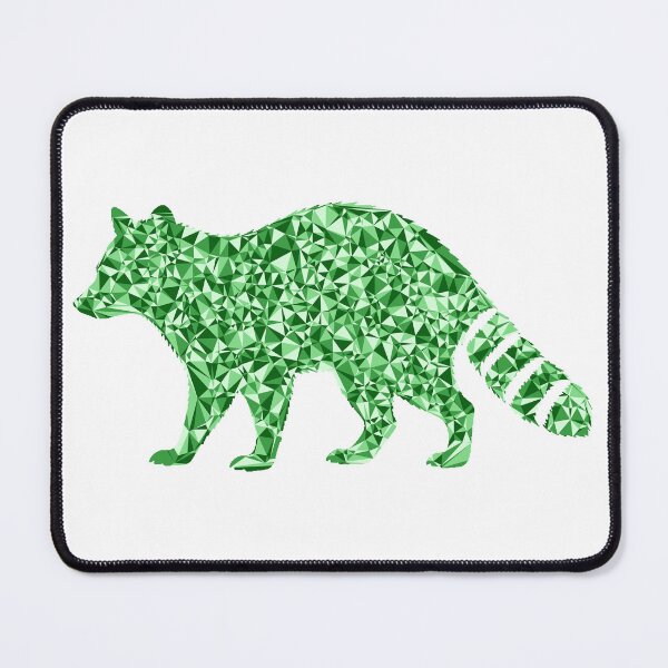 Item preview, Raccoon Green Triangular Mosaic Silhouette Design designed and sold by DymondDesigns.