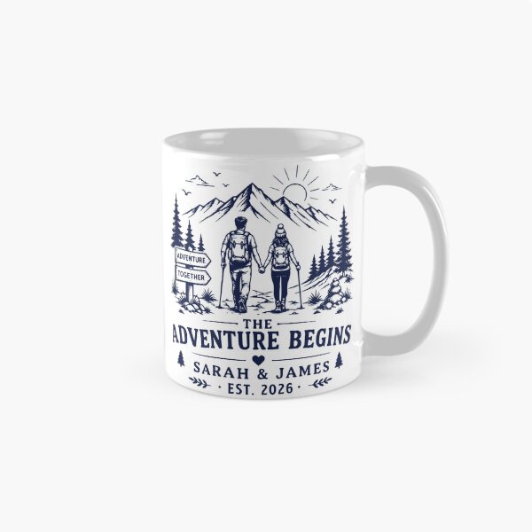 Item preview, The Adventure Begins Camping Outdoor Couple Design designed and sold by TeeVerse27.