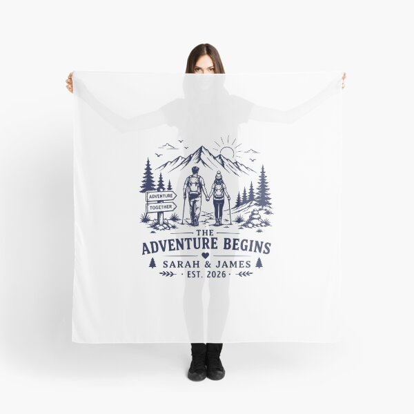 Item preview, The Adventure Begins Camping Outdoor Couple Design designed and sold by TeeVerse27.