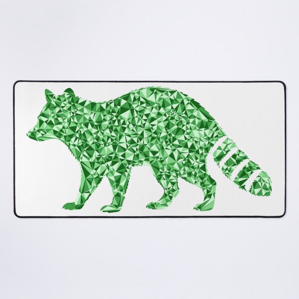 Item preview, Raccoon Green Triangular Mosaic Silhouette Design designed and sold by DymondDesigns.