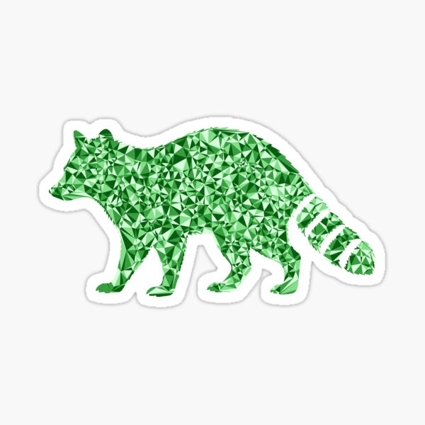 Item preview, Raccoon Green Triangular Mosaic Silhouette Design designed and sold by DymondDesigns.