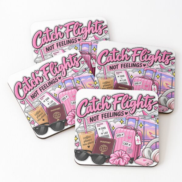 Item preview, Catch Flights Not Feelings Pink Travel Girl designed and sold by OddMuseLab.