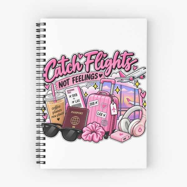Item preview, Catch Flights Not Feelings Pink Travel Girl designed and sold by OddMuseLab.