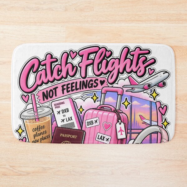 Item preview, Catch Flights Not Feelings Pink Travel Girl designed and sold by OddMuseLab.