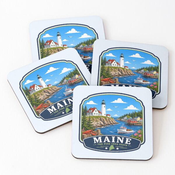 Item preview, Maine - Lighthouse Coastal Harbor designed and sold by Myra365Art.