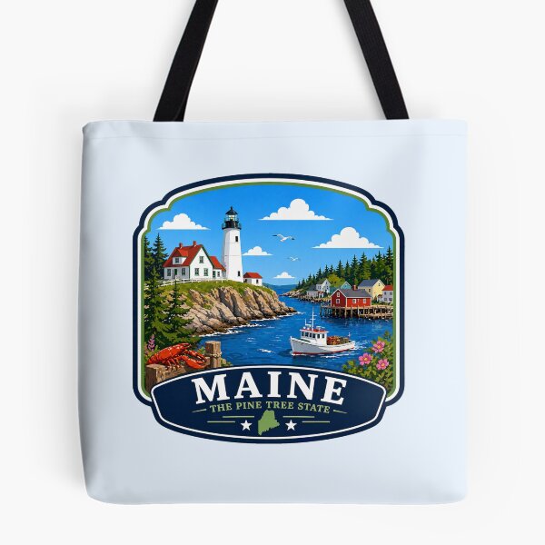 Item preview, Maine - Lighthouse Coastal Harbor designed and sold by Myra365Art.