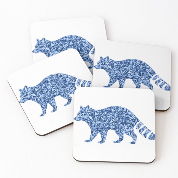 Item preview, Raccoon Blue Triangular Mosaic Silhouette Design designed and sold by DymondDesigns.