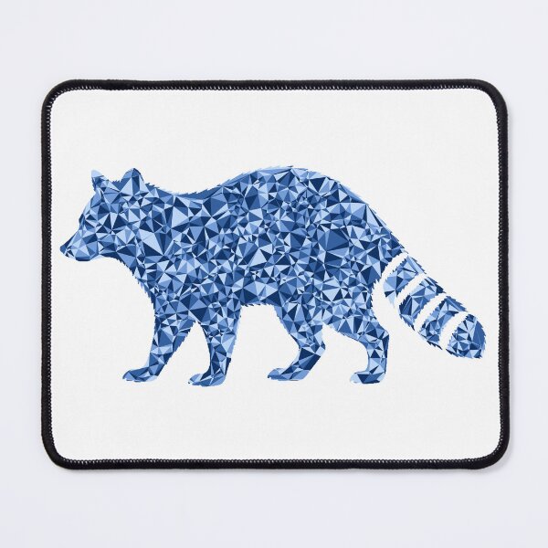 Item preview, Raccoon Blue Triangular Mosaic Silhouette Design designed and sold by DymondDesigns.