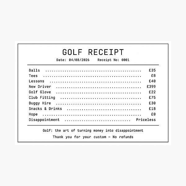 Item preview, Golf Money and Disappointment Humour Design designed and sold by RMBPrintStudio.