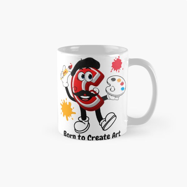 Item preview, Letter C Cute Cartoon Initial - Born To Create Art Character designed and sold by ImaginARTDesign.
