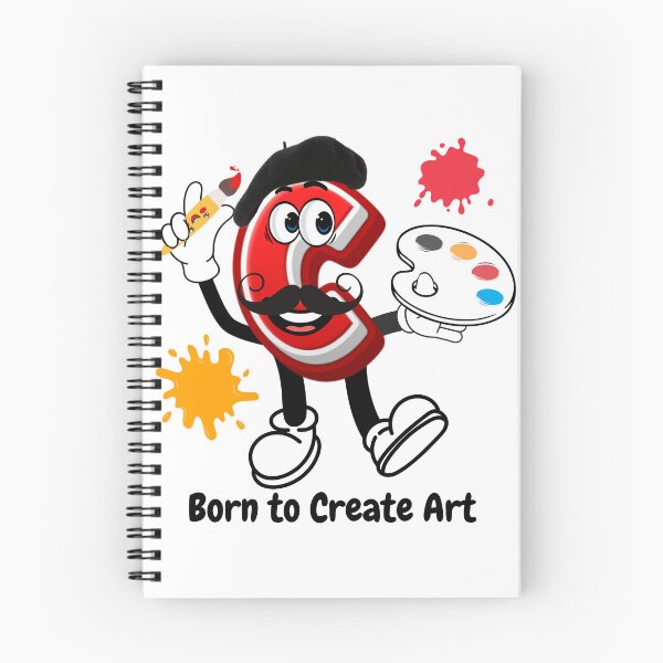 Item preview, Letter C Cute Cartoon Initial - Born To Create Art Character designed and sold by ImaginARTDesign.