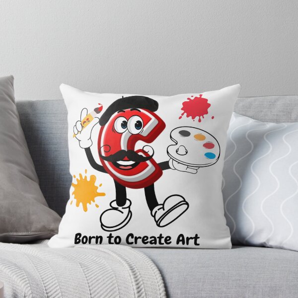 Item preview, Letter C Cute Cartoon Initial - Born To Create Art Character designed and sold by ImaginARTDesign.