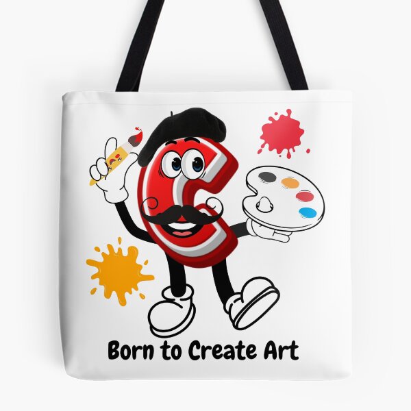Item preview, Letter C Cute Cartoon Initial - Born To Create Art Character designed and sold by ImaginARTDesign.