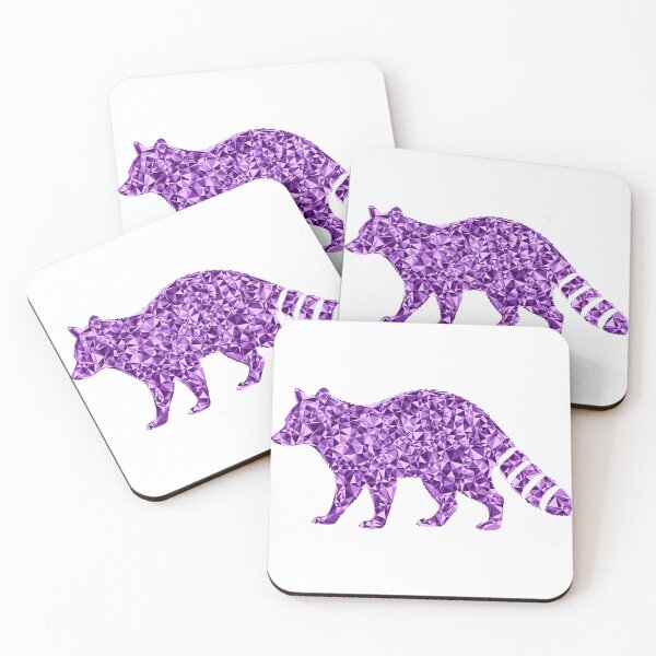 Item preview, Raccoon Purple Triangular Mosaic Silhouette Design designed and sold by DymondDesigns.