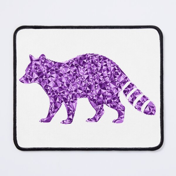 Item preview, Raccoon Purple Triangular Mosaic Silhouette Design designed and sold by DymondDesigns.