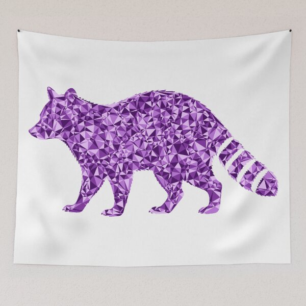 Item preview, Raccoon Purple Triangular Mosaic Silhouette Design designed and sold by DymondDesigns.