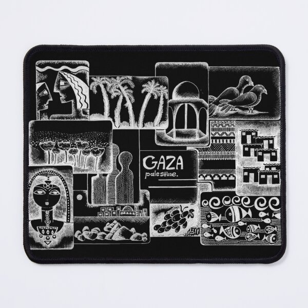 Item preview, Palestine Drawing Art Gaza Collage Design -Black designed and sold by Hurriyyatee.
